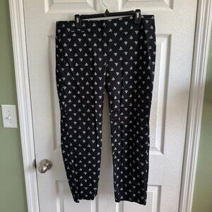 J Jill Pants Women's Slim Ankle Casual Paisley Pants Size 14 Black